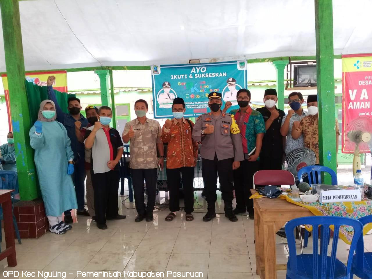 Dikunjungi Satgas Kabupaten, Sapu Bersih Vaksin COVID19 dalam 2 Jam di wilayah Kecamatan Nguling.